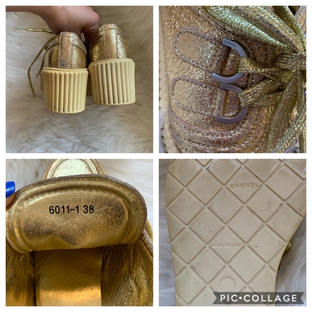 ⭕️Sold⭕️ CHANEL Gold Creepers Platform Sneakers - Picture 8 of 8